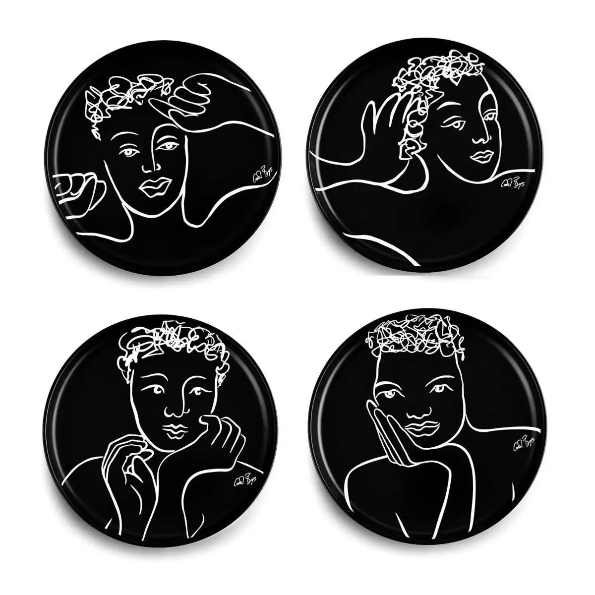 Carrol Boyes Sketchbook Black DINNER PLATE SET OF 4 product view