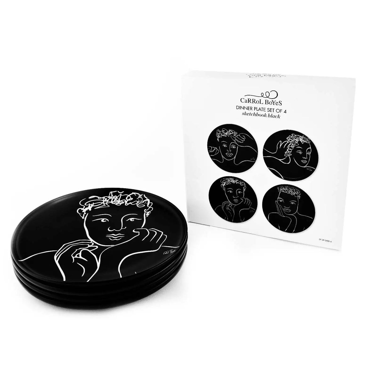 Carrol Boyes Sketchbook Black DINNER PLATE SET OF 4 product view