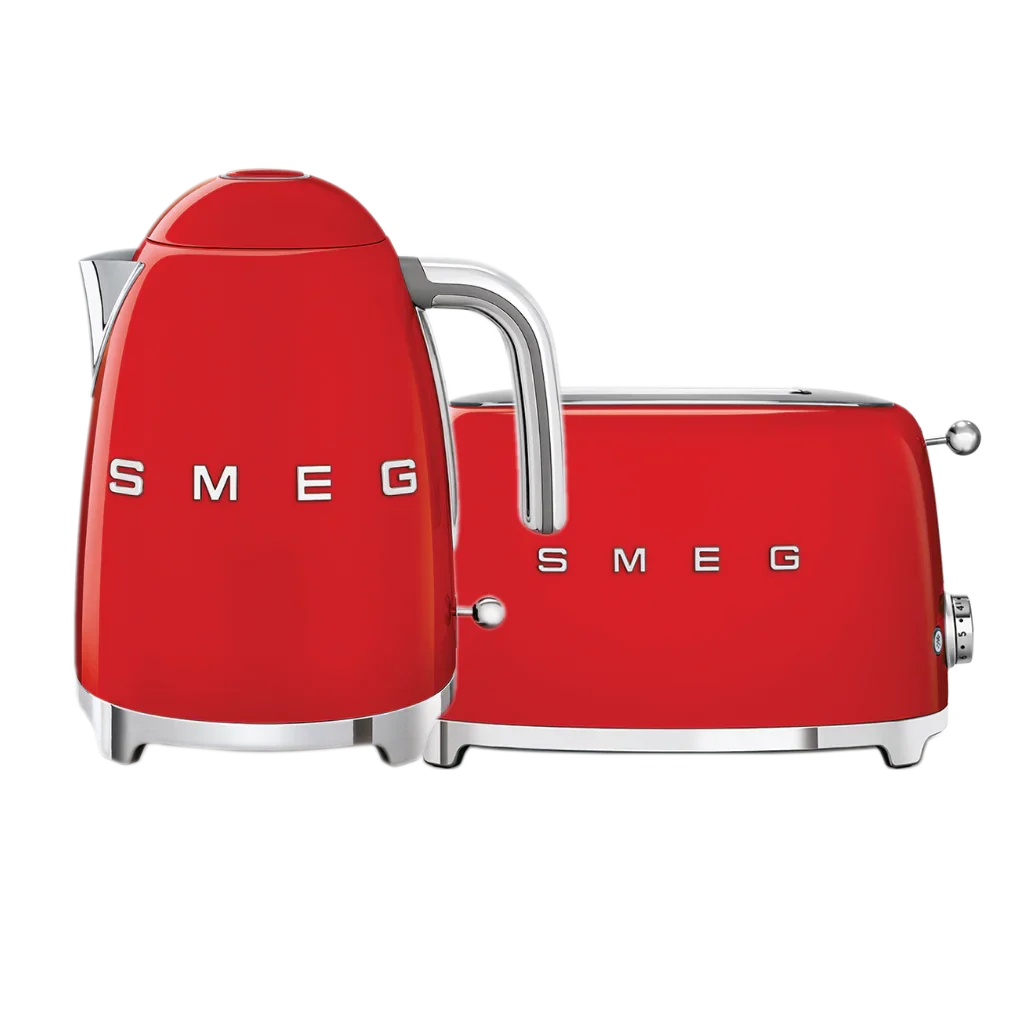 Smeg Red Retro Kettle and 2 Slice Toaster Bundle product view