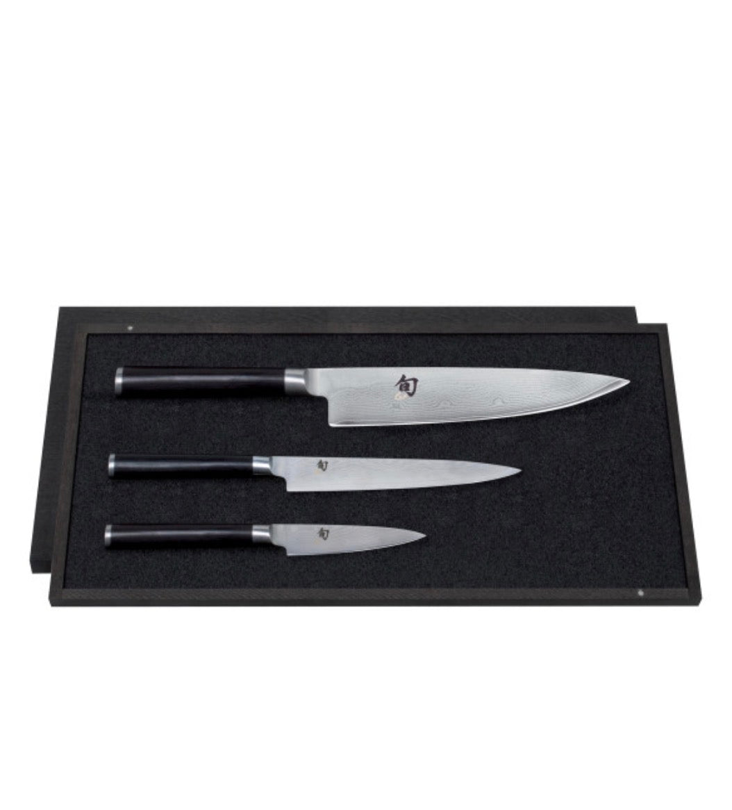 KAI Shun Damascus Knife Set, 3-Piece product view