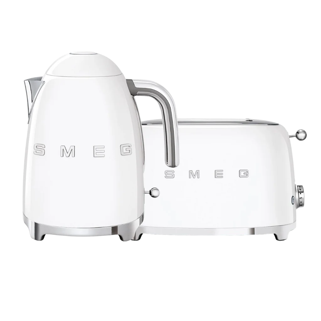 Smeg White Retro Kettle and 2 Slice Toaster Bundle product view
