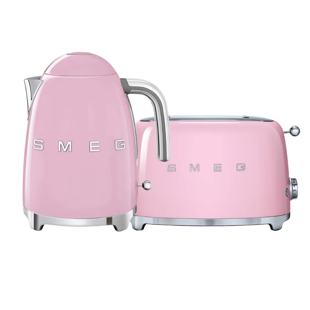 Smeg Pink Retro Kettle and 2 Slice Toaster Bundle product view
